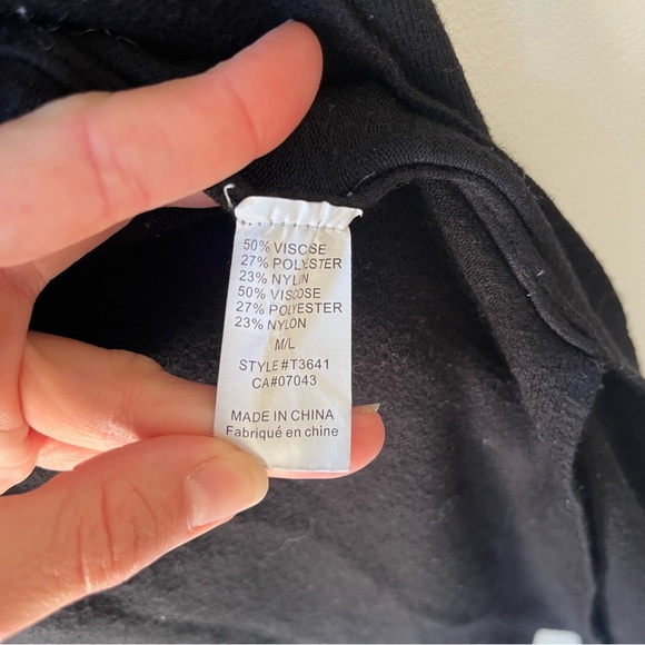 Dreamers by Debut Black Longline Open Front Cardigan Women’s M/L Pockets Cozy - Picture 7 of 9